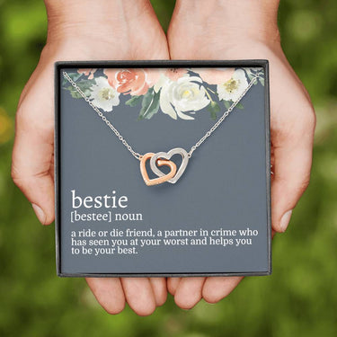 Bestie (noun) Interlocking Hearts Necklace - Love You This Much